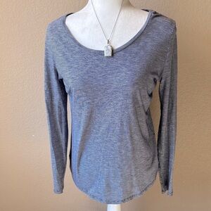 Loft blue and white striped long sleeve t-shirt, size small